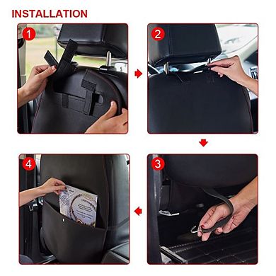 2 Pack Kick Mat Car Seat Protector Waterproof Easy Clean PU Leather Travel Organizer
