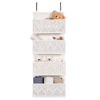 Macrame Over The Door Organizer 4 Pockets Boho Decor Storage For Bathroom Bedroom
