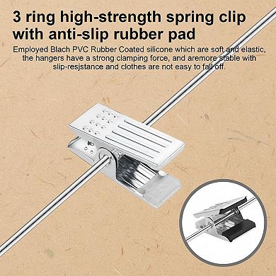 Black Hangers with Clips 30 Pack Space-Saving Rust-Resistant Metal Heavy Duty Wardrobe Organizers