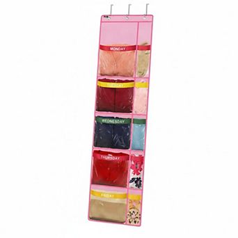 Weekly Clothes Organizer 5-Shelf Hanging Closet Day Labels Large Capacity Durable Fabric