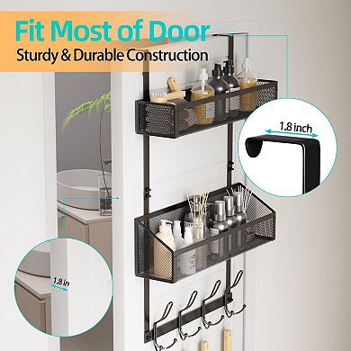 Over Door Hook Organizer Space Saving Storage Rack for Bathroom Kitchen Bedroom