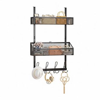 Over Door Hook Organizer Space Saving Storage Rack for Bathroom Kitchen Bedroom