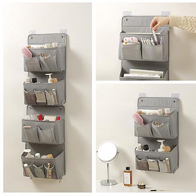 Double Layer Hanging Organizer 7 Pockets Space Saving Storage for Dorm Bathroom Kitchen