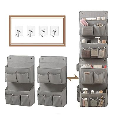 Double Layer Hanging Organizer 7 Pockets Space Saving Storage for Dorm Bathroom Kitchen