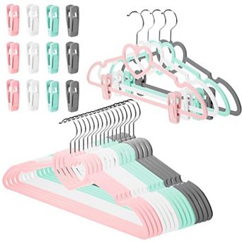 Non Slip Clothes Hangers with Clips 360 Swivel Hook Space Saving Felt Rack for Pant Jacket Shirt