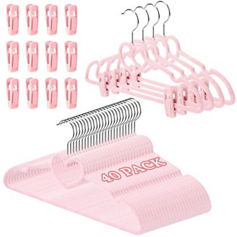 Non Slip Clothes Hangers with Clips 360 Swivel Hook Space Saving Felt Rack for Pant Jacket Shirt