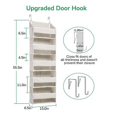 Over The Door Organizer Extra Large Hanging Storage 10 Mesh Pockets 100 Lbs Capacity Heavy
