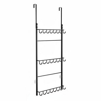 Over Door Hat Rack 3 tier Wall Mounted 16 Hooks 10 Movable Clips Holds 26 Caps Cap Storage Organizer