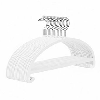 50 Pack No Shoulder Bump Felt Hangers w/Tie Bar Non Slip Heavy Duty Space Saving for Sweaters Coats