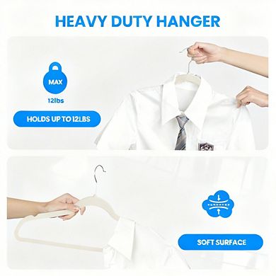30 Pack Non-Slip Clothes Hangers Shoulder Notches 360° Swivel Hooks Heavy Duty Space Saving
