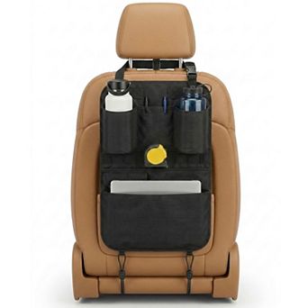 Seat Organizer Kick Mat Cordura Nylon Large Water Bottle Holders 15Inch Laptop Pocket SagFree