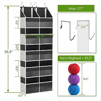 5 Tiers Over The Door Hanging Yarn Storage Organizer Large Capacity For Knitting Crochet