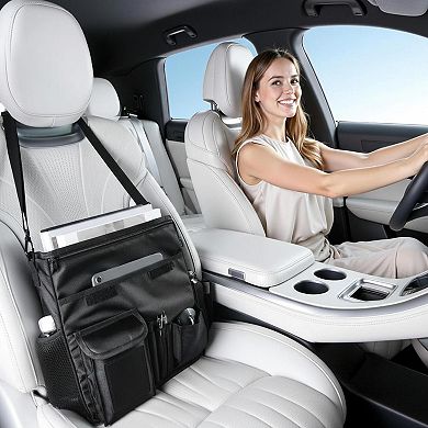 Car Front Seat Organizer 17 Laptop Holder Backseat Multi Pocket Storage Bag