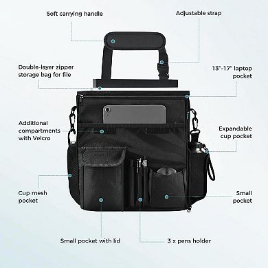Car Front Seat Organizer 17 Laptop Holder Backseat Multi Pocket Storage Bag