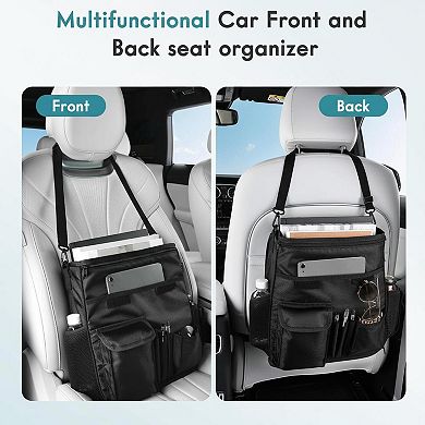 Car Front Seat Organizer 17 Laptop Holder Backseat Multi Pocket Storage Bag