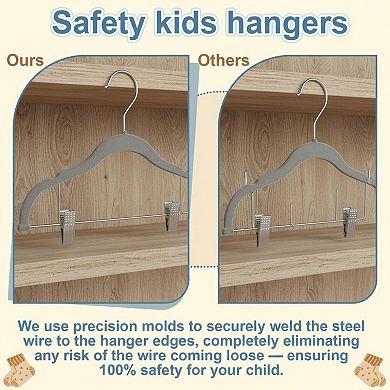 14 Inch Extra Large Hangers 15 Pack Non Slip Felt Movable Clips Heavy Duty Space Saving