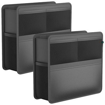 2 Pack PU Coated Car Backseat Organizer Durable Large Capacity 6 Pocket Kick Mats Universal Fit