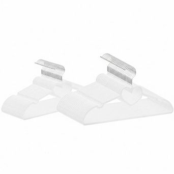 White 50 Pack 16" Non Slip Adult Slim Clothes Hangers 360 Swivel Hook Durable Space Saving