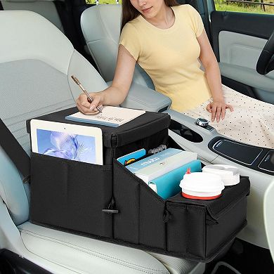 Car Backseat Organizer Cooler Warmer Convertible Tray Cup Holders Storage