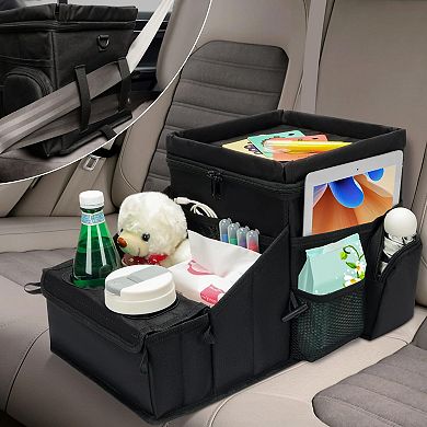 Car Backseat Organizer Cooler Warmer Convertible Tray Cup Holders Storage