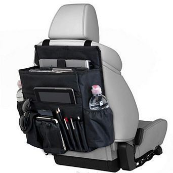 Car Seat Organizer Large Laptop Tablet Storage Stable Straps Padded Comfort Durable 600D Polyester