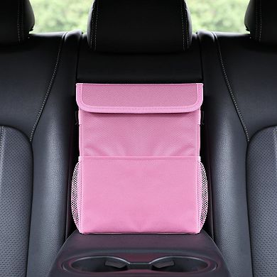 Car Garbage Can With Lid Leak Proof 3 Storage Pockets Hanging Waterproof Bag For SUV