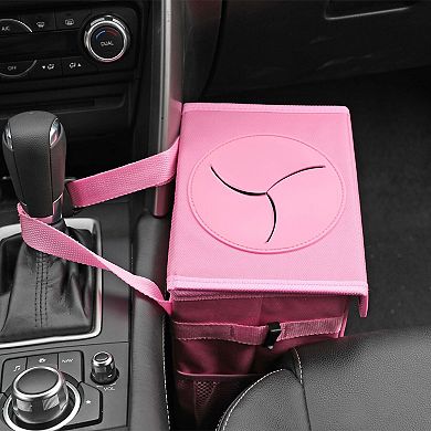 Car Garbage Can With Lid Leak Proof 3 Storage Pockets Hanging Waterproof Bag For SUV