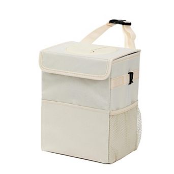Car Garbage Can With Lid Leak Proof 3 Storage Pockets Hanging Waterproof Bag For SUV