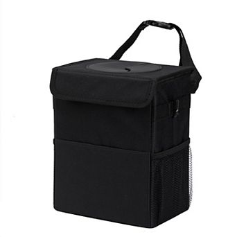 Car Garbage Can With Lid Leak Proof 3 Storage Pockets Hanging Waterproof Bag For SUV