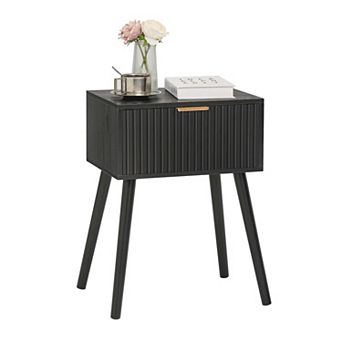 Nightstand Small End Table With Drawer Open Shelf Living Room Bedroom Space Saving