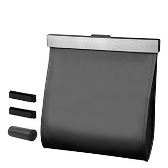 Leather Car Trash Can Smart LED Magnetic Closure Leak-proof Odor lock Universal Fit