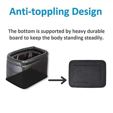 Leather Car Trash Can Luxury Organizer Leakproof Waterproof Durable AllinOne Container