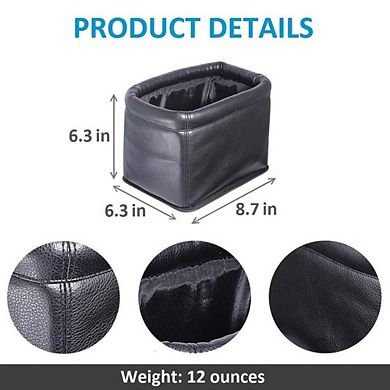 Leather Car Trash Can Luxury Organizer Leakproof Waterproof Durable AllinOne Container