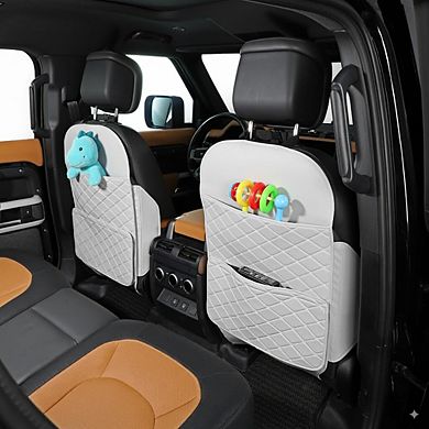 Kick Mat Seat Protector with Large Storage Pocket Easy Clean Universal Fit for Car SUV Truck