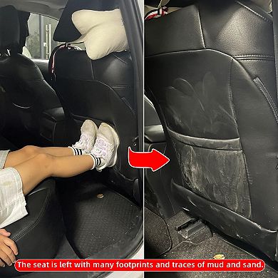 Kick Mat Seat Protector with Large Storage Pocket Easy Clean Universal Fit for Car SUV Truck