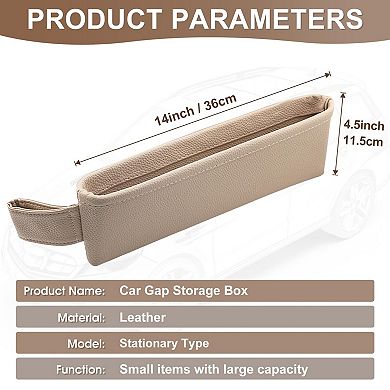 2 Pack Car Seat Gap Filler Organizer Leather Storage Box Front Side Pocket Interior Accessories