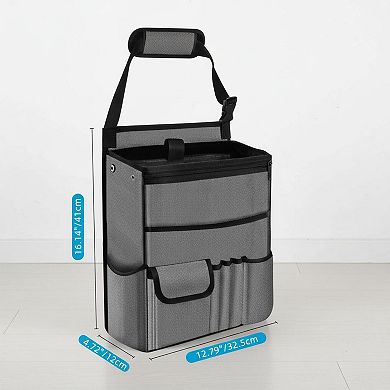 Car Front Seat Organizer Hanging Storage Multiple Pockets Laptop Compartment Durable Travel