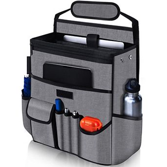 Car Front Seat Organizer Hanging Storage Multiple Pockets Laptop Compartment Durable Travel