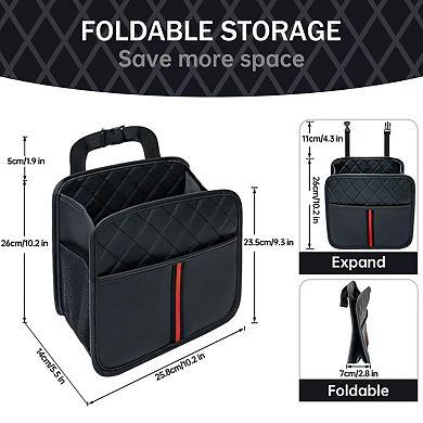 2 Pack Leather Car Seat Organizer Backseat Storage Pockets Cup Holders Travel