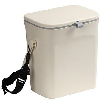 Leakproof Car Trash Can Sturdy Hanging Bin w/Lid Flip Slide Open Waterproof Easy Clean Multiuse