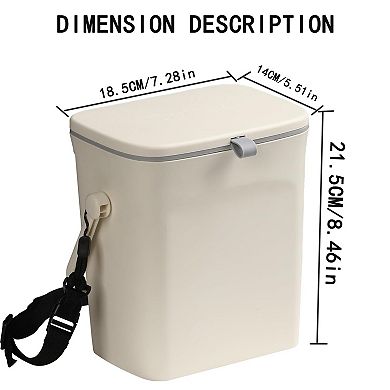 Leakproof Car Trash Can Sturdy Hanging Bin w/Lid Flip Slide Open Waterproof Easy Clean Multiuse