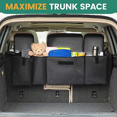 Car Trunk Organizer Backseat Hanging Large Capacity 1680D Fabric Space-Saving SUV Hatchback Minivan