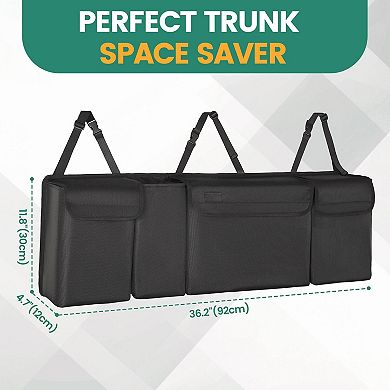 Car Trunk Organizer Backseat Hanging Large Capacity 1680D Fabric Space-Saving SUV Hatchback Minivan