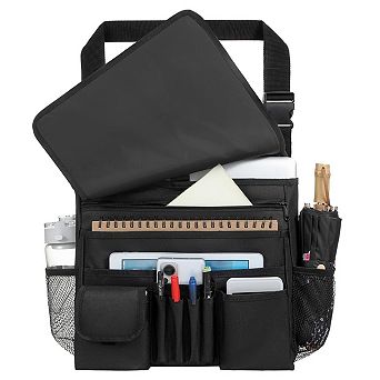 Car Front Seat Organizer: Multi-Compartment Storage, Cup Holder, Adjustable Strap for Truck Van