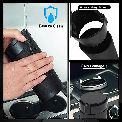 Car Trash Can Mini Leakproof Vehicle Bin Cup Holder One Handed Use Storage