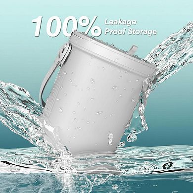 Leakproof Soft Silicone Car Trash Can 1.9 Gallon Hanging Lid Easy Clean Foldable For All Vehicles
