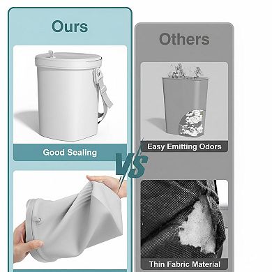 Leakproof Soft Silicone Car Trash Can 1.9 Gallon Hanging Lid Easy Clean Foldable For All Vehicles