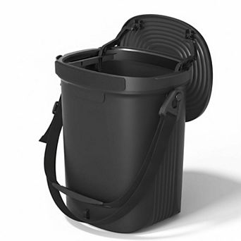 Leakproof Soft Silicone Car Trash Can 1.9 Gallon Hanging Lid Easy Clean Foldable For All Vehicles