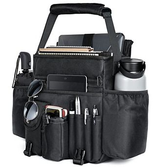 Car Front Seat Organizer Large Capacity Laptop Tablet Storage Anti-Theft Truck Van Driver Patrol Bag