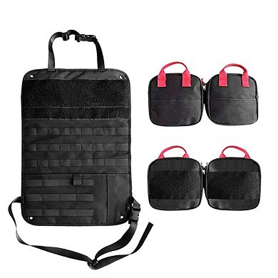 Car Front Seat Organizer 2 Detachable Pouches Molle Panel Laptop/Tablet Storage 1000D Nylon for SUV